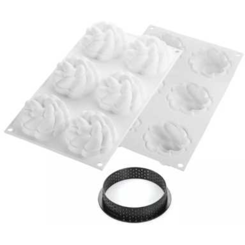 SILIKOMART KIT TARTE RING FLEUR 80MM