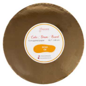 Planche ronde en papier ondulé doré 45cm