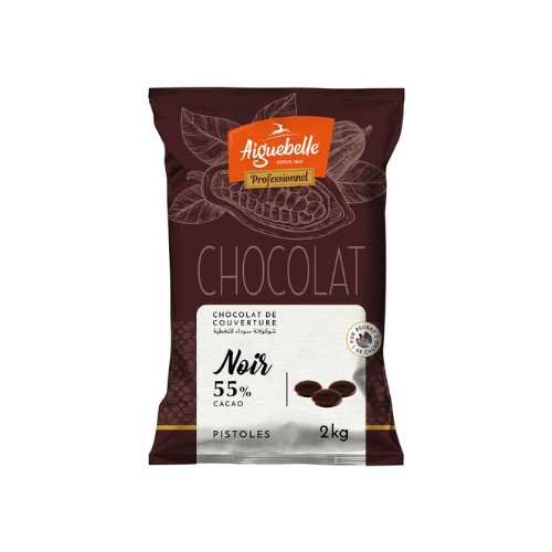 Chocolat de couverture Pistoles Noir 55% Aiguebelle 2KG