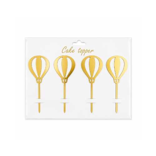 Cake Topper Montgolfière Or 4pcs