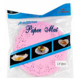 Dentelle papier rond couleur rose 88mm