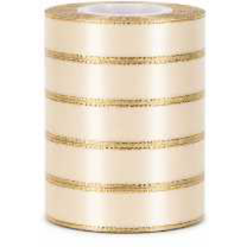 Ruban satin grand beige