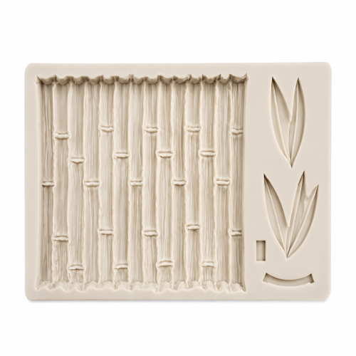 Moule en silicone avec des motifs décor Bambou & Feuilles grand