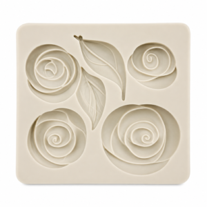 Moule en silicone avec des motifs fleurs et feuilles