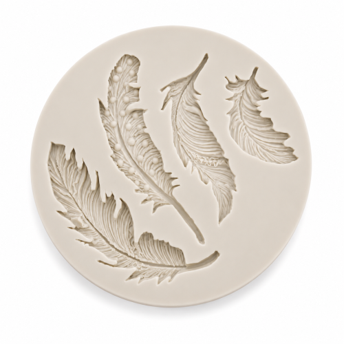 Moule en silicone avec Décor Plumes – 4 Motifs