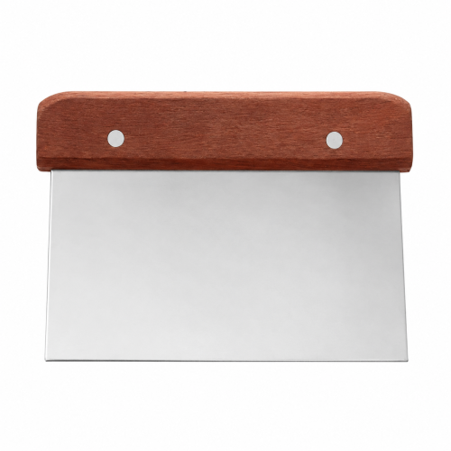 Grattoir coupe-pâte en inox avec manche en bois