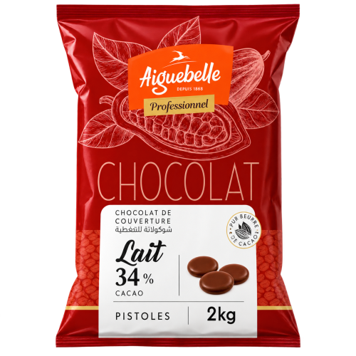 Chocolat de couverture Pistoles Lait 34% Aiguebelle 2KG